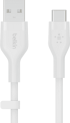 Кабел силиконов Belkin BOOST CHARGE USB-A към USB-C 1M, Бял снимка 2