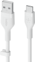 Кабел силиконов Belkin BOOST CHARGE USB-A към USB-C 1M, Бял снимка 3
