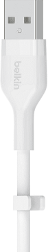 Кабел силиконов Belkin BOOST CHARGE USB-A към USB-C 1M, Бял снимка 5