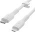 Силиконов кабел Belkin BOOST CHARGE™ USB-C към Lightning 1M, Бял снимка 2