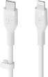Силиконов кабел Belkin BOOST CHARGE™ USB-C към Lightning 1M, Бял снимка 3