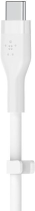 Силиконов кабел Belkin BOOST CHARGE™ USB-C към Lightning 1M, Бял снимка 5