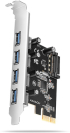Мрежова LAN карта/адаптер PCI-E card 4ext xUSB3 port, 5Gbps, AXAGON PCEU-430RS снимка 1