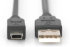 КАБЕЛ USB DIGITUS - USB-A to mini USB-B - 1,8 m - Black - PN AK-300108-018-S снимка 2