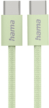 HAMA Кабел за зареждане Fabric, USB-C - USB-C, 1 m, Nylon, зелен снимка 1