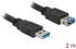 Delock Кабел удължителен екраниран USB 3.0 Type-A мъжко USB 3.0 Type-A женско снимка 2