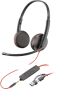 Слушалки HP Poly Blackwire 3225, 3.5 mm, Черни/Червени снимка 1