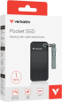 SSD външен Verbatim Pocket SSD USB 3.2 Gen 2 1TB Black-Grey снимка 2