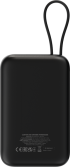 Външна батерия CANYON power bank OnPower 101 built-in cable 10000 mAh PD22.5W Black снимка 4