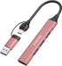 USB Хъб CANYON CNS-TDS02P, 4in1, USB-A-C, Розов снимка 2