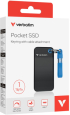 HDD външен Verbatim Външен SSD твърд диск Pocket, 1 TB, джобен, USB 3.2, черно-син снимка 3