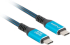 Кабел/адаптер Lanberg USB-C M-M 4.0 cable 1m 240w 8k 60hz black-blue снимка 4