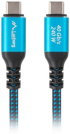 Кабел/адаптер Lanberg USB-C M-M 4.0 cable 2m 240w 8k 60hz black-blue снимка 3