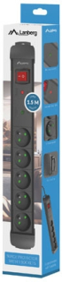 Контакт Lanberg surge protector sp1 1.5m 5x french outlets black снимка 3