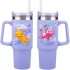  Чаша Paladone: Minecraft - Purple 900ml Multiway Travel Cup Straw,  PP14948MCF снимка 3