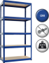 Метален стелаж STAR 180x90x40 см, до 175 кг на рафт - син снимка 2
