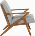 Кресло MAURO - орех - сив снимка 4