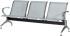 Офис стол Посетителска пейка с 3 места Carmen CR-1030-3 - сребърна снимка 3