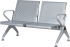 Офис стол Посетителска пейка с 2 места Carmen CR-1031-2 - сребърна снимка 3