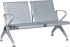 Офис стол Посетителска пейка с 2 места Carmen CR-1031-2 - сребърна снимка 1