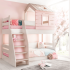 Двуетажно детско легло PINK HOUSE - ляво снимка 2