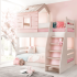 Двуетажно детско легло PINK HOUSE - дясно снимка 2