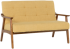 Двуместно канапе PABLO - орех / жълто снимка 6