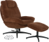 Кресло с табуретка PORTO - кафяво снимка 1