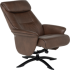 Кресло с табуретка EMA - кафяво снимка 6