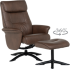Кресло с табуретка EMA - кафяво снимка 1