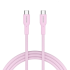 Кабел/адаптер CANYON cable OnWire 60CL C-C 60W COLOR Braided 1m Pink снимка 4