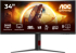 Монитор AOC CU34G4, 34" Curved 1500R VA WLED, 3440x1440 180Hz, 1ms GtG, 0.5ms MPRT, 300cd m-2, 2xHDMI, DP снимка 1