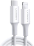 КАБЕЛ USB-C/Lightining MFI, 1М UGREEN - БЯЛ снимка 1