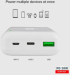 Външна батерия POWER BANK 20 000mAh,1xUSB C,1xUSB A,AFC SBS - WHITE снимка 3