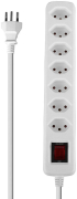 Контакт LINDY LNY-73168 :: 6-портов разклонител, Swiss 3-Pin, бял, с ключ снимка 1