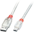 LINDY LNY-41780 :: USB 2.0 кабел Type A към Mini-B, M-M, прозрачен, 0.2 м снимка 1