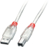 LINDY LNY-41750 :: USB 2.0 кабел Type A-B, M-M, прозрачен, 0.2 м снимка 1