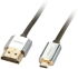 LINDY LNY-41681 :: High Speed HDMI към Micro HDMI кабел с Ethernet, slim, Cromo line, M-M, сив, 1.0 м снимка 1