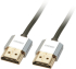 LINDY LNY-41671 :: High Speed HDMI кабел с Ethernet, slim, Cromo line, M-M, сив, 1.0 м снимка 1