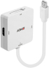 Mini DisplayPort 1.2 към HDMI, VGA & DVI-D активен конвертор Lindy снимка 1