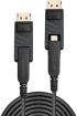 LINDY LNY-38481 :: Оптично-меден хибриден Mini DisplayPort 1.4 кабел със сменяеми DisplayPort конектори, черен, 20.0 м снимка 1