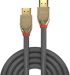 LINDY LNY-37602 :: Ultra High Speed HDMI кабел, M-M, Gold Line, сив, 2.0 м снимка 2
