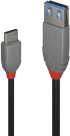 LINDY LNY-36895 :: Адаптер-кабел, USB 3.2 Type-C към A, M-F, 10Gbps, Anthra Line, черен, 0.15 м снимка 1