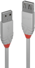 LINDY LNY-36713 :: Удължителен кабел, USB 2.0, Type A, M-F, Anthra Line, сив, 2.0 м снимка 1