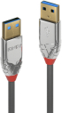 LINDY LNY-36625 :: USB 3.2 кабел, Type A, M-M, 5Gbps, Cromo Line, сив, 0.5 м снимка 1