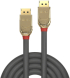 LINDY LNY-36290 :: DisplayPort 1.4 кабел, M-M, Gold Line, сив, 0.5 м снимка 2