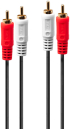 LINDY LNY-35661 :: Premium аудио кабел, 2x RCA M към 2x RCA M, черен, 2.0 м снимка 1