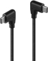 LINDY LNY-32009 :: Кабел USB 2.0, USB-C към USB-C, M-M, 2x 90° под ъгъл, десен, черен, 1.0 м снимка 2