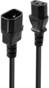 LINDY LNY-30321 :: Захранващ кабел, C14 към C13, удължителен, черен, 1.0 м снимка 1