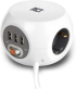 Контакт ACT разклонител куб с 3 гнезда, 3 x USB-A, бял, 1.5м, с ключ снимка 1